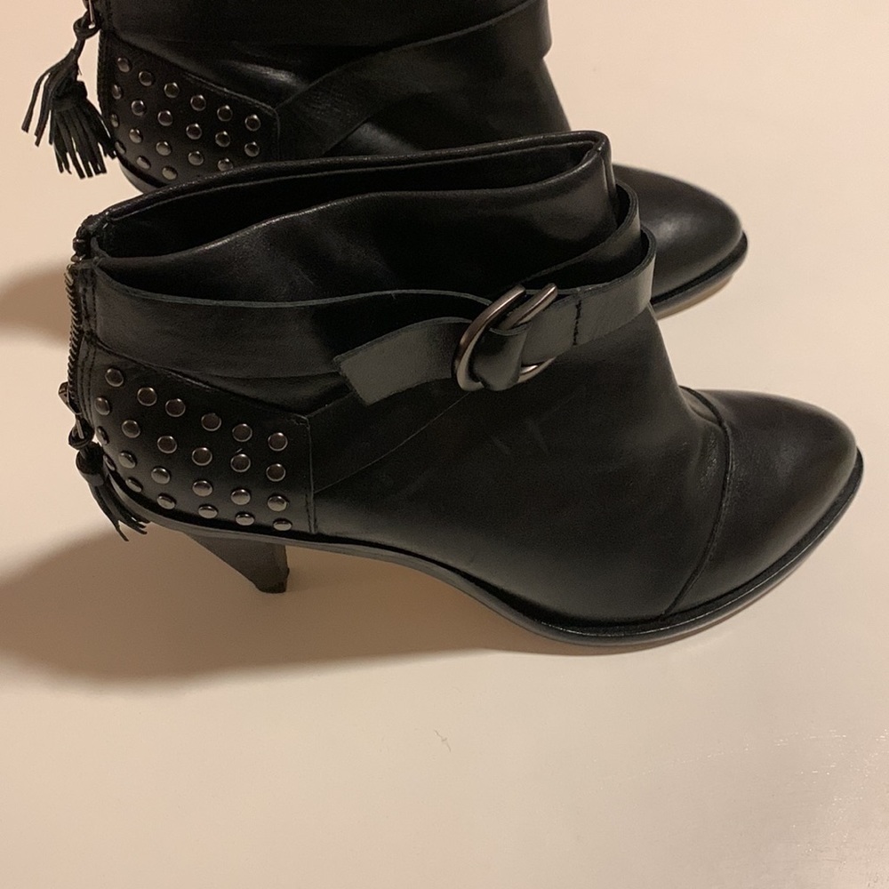 𝅺PLENTY by Tracy Reese stuffed black ankle boots size 37.5- gently used - Picture 2 of 16